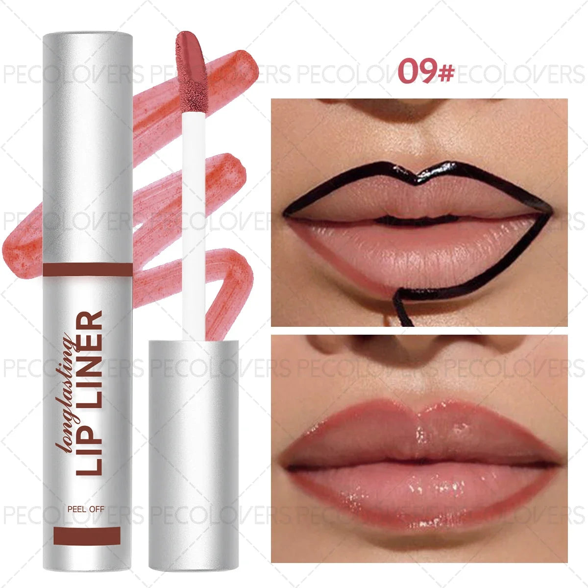 1 pc Peel Off Rose Red Lip gloss Lip Outline Contour Tattoo Lip Stain Waterproof Transfer Resistant Tear Off Peel Off Lipstick Zpaxo 09