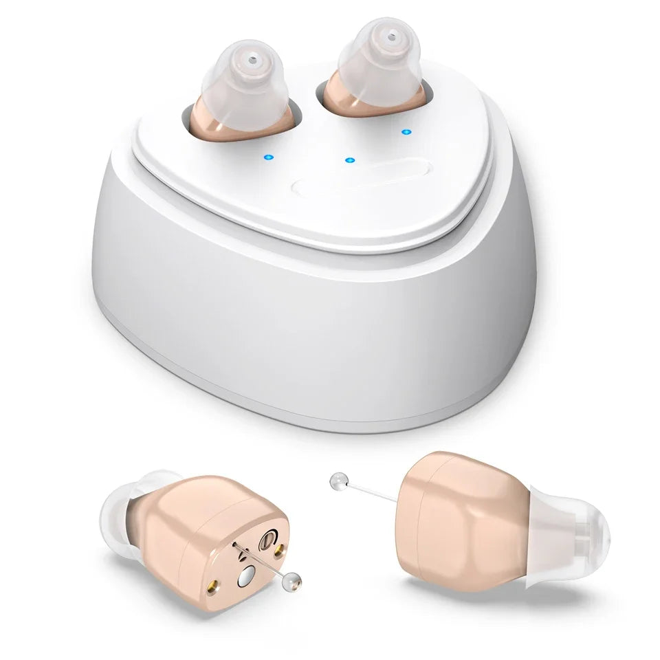 CIC Mini Rechargeable Hearing Aid Deaf Aids Elderly Deafness