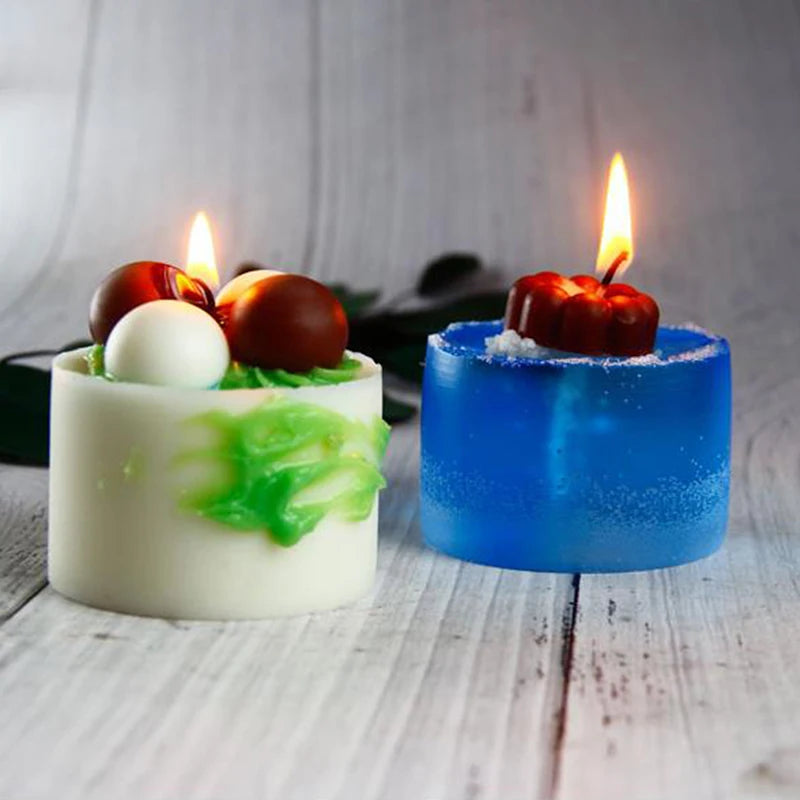 Cylindrical Candle Mould Handmade Mold Silicone Wax Small Craft Zpaxo
