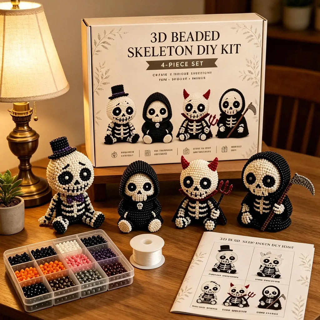 Beaded 3D Skeleton Ornament Halloween Adorable Keepsake Figure Crafts