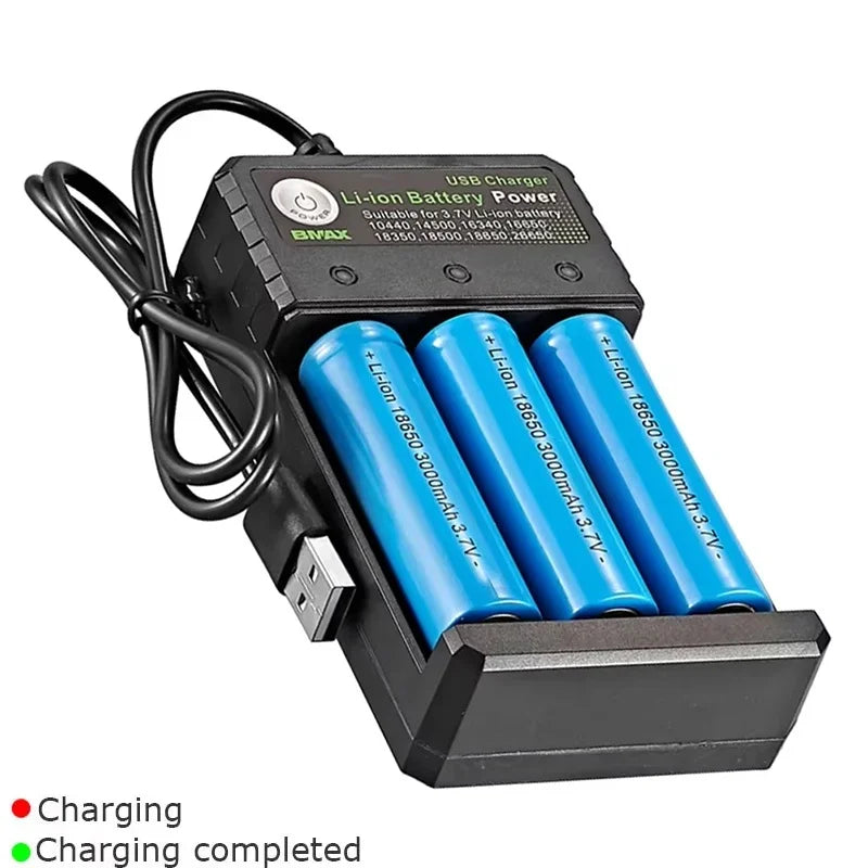 2 3 4 Slot 18650 Battery Charger For 3.7V Rechargeable Lithium 110V/220V For 14500 16340 16650 14650 18350 18500 Battery Charger Zpaxo