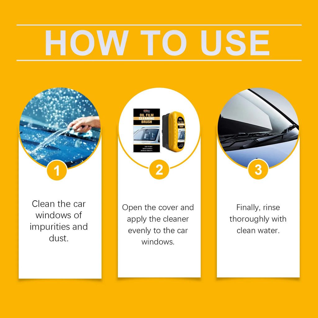 RayHong Car Glass Oil Film Remover Brush & Windshield Cleaner Auto Glass Cleaner Zpaxo