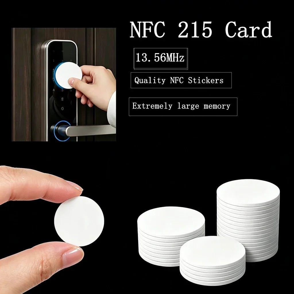 NFC Ntag215 13 56MHz Coin Bonding Card Badge ISO EC14443A Waterproof Zpaxo