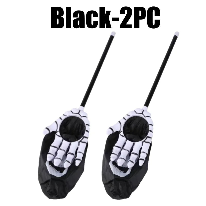 Spooky Halloween Candy Bags Skeleton Hand Pumpkin Shaped Pouches Zpaxo Black-2PC Other