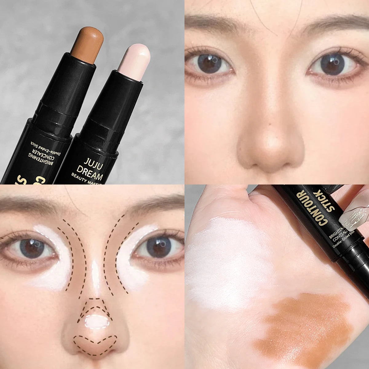 JUJU Dream Dual-Ended Contour Stick & Concealer | Long-Lasting Contour Concealer Stick Zpaxo 01