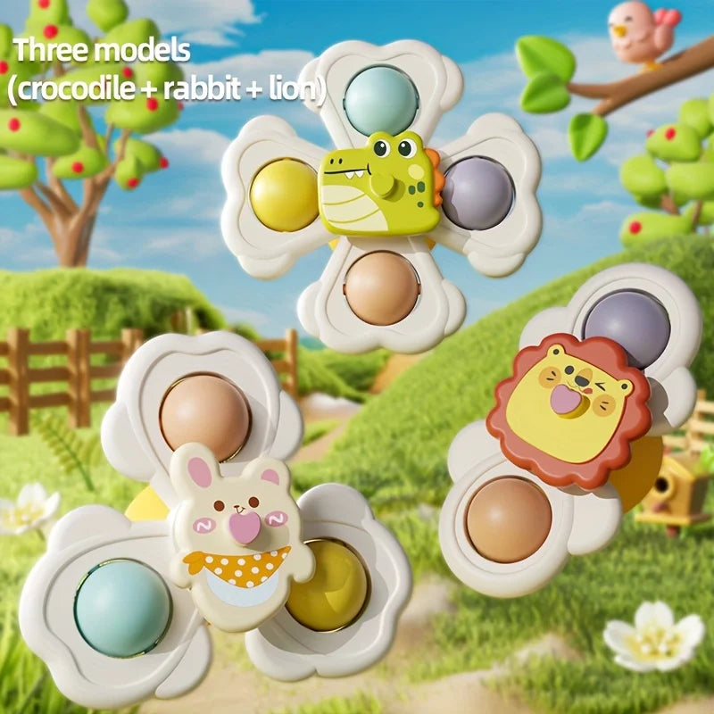 1 3 Suction Cup Spinning Toy Suitable Desktop Glass Tile Wall