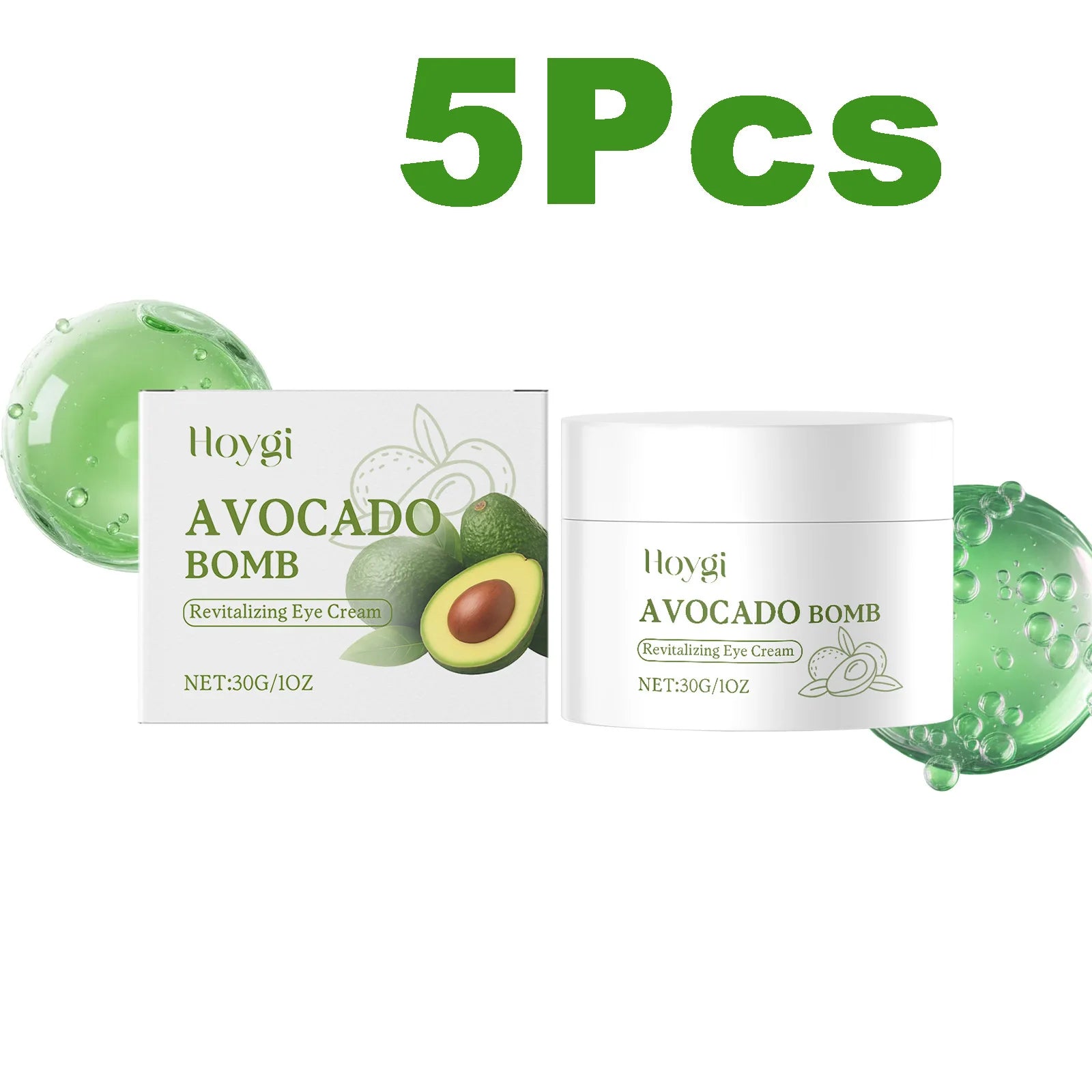 Hoygi Avocado Eye Cream – Anti-Aging, Dark Circles & Puffiness Eye Cream Zpaxo 5 x 30g Boxed