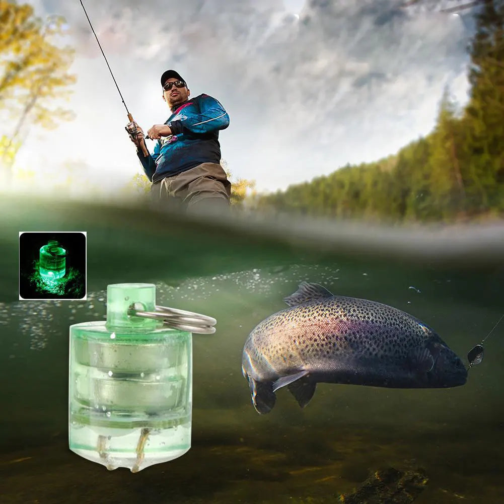 Mini LED Fishing Lure Light Water Triggered Underwater Bait Lamp Green