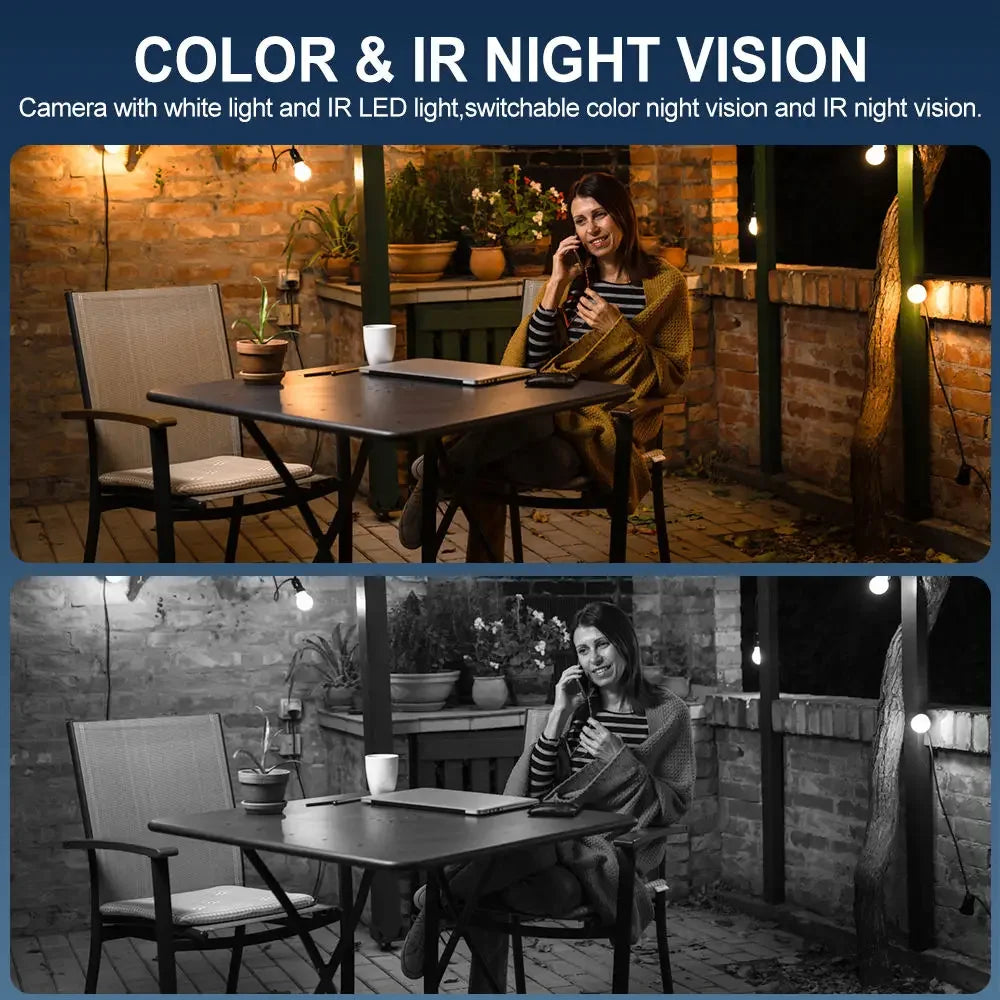Outdoor Solar Dual Lens Lights WIFI Alarm Security 1080P Camera Lamp Zpaxo