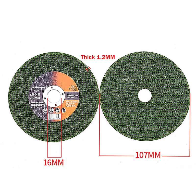 5Pcs 107*16mm Angle Grinder Wheel Blade Resin Cutting Saw Blades Stainless Steel Metal Grinding Machine Cutting Circular Disc Zpaxo Green