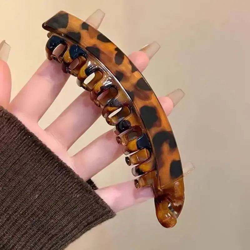 Tortoiseshell Banana Hair Clip Fish Shaped Hairpin For Women Hair Accessories Hairgrips Twist Clamp Ponytail Barrettes Headwear Zpaxo Coffee
