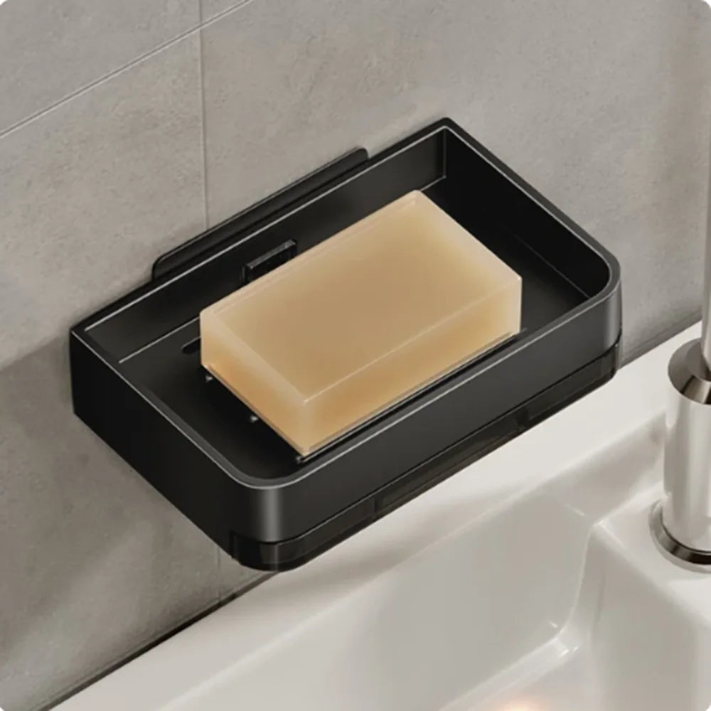 No-Drill Wall Soap Dish Holder with Drain Tray | Bathroom