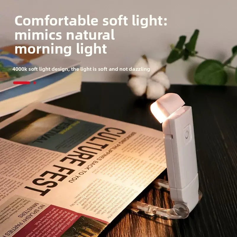 Mini Eye Protection USB Clip Reading Light Bookmark Folding Book LED