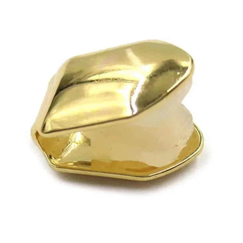 Gold Single Tooth Cap Grillz | Hip Hop Style | 1-4 Pcs