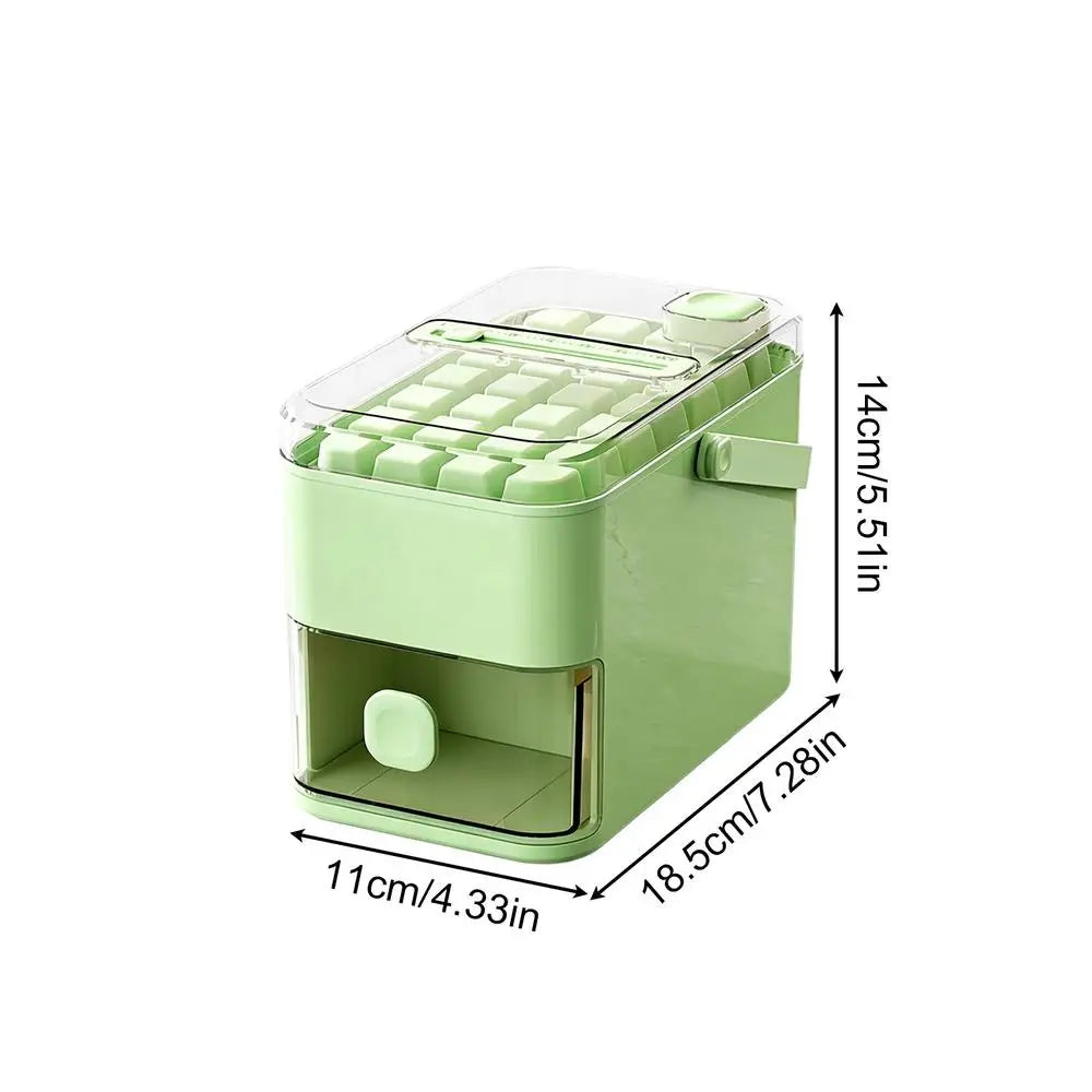 Ice Tray Box 56-Cavity Reusable Double-layer Press Lid Portable Maker