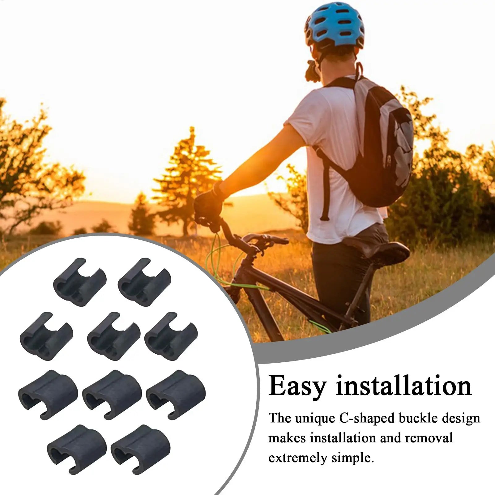 Cycle Cable Clips 10X Housing Hose Guide Clamps Housing Guide Retaining Buckle for Outdoor Road Mountain Riding Zpaxo