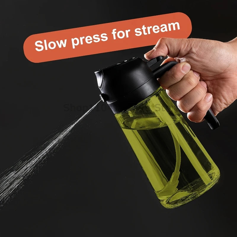 2-in-1 Oil Sprayer Dispenser Olive Oil Dispenser Oil Spray Bottle Plastic Spray Bottle for Cooking Air Fryer BBQ Baking Salad Zpaxo