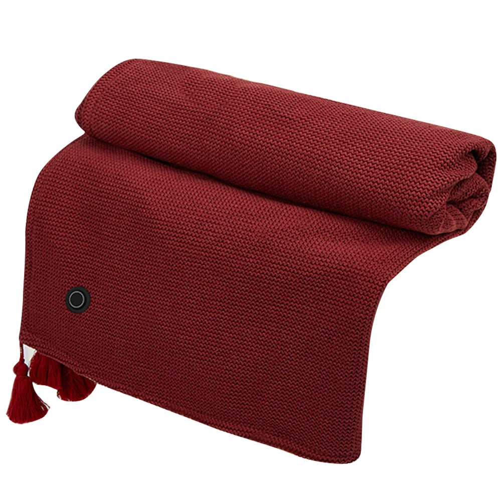 USB Heating Electric Blanket Wearable Towel Body Warmer Washable Zpaxo Red