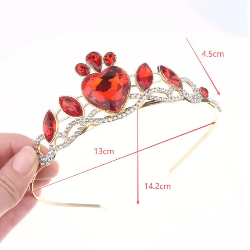 Colorful Elegant Heart Crown Women Perfect Birthday Party Accessory Zpaxo