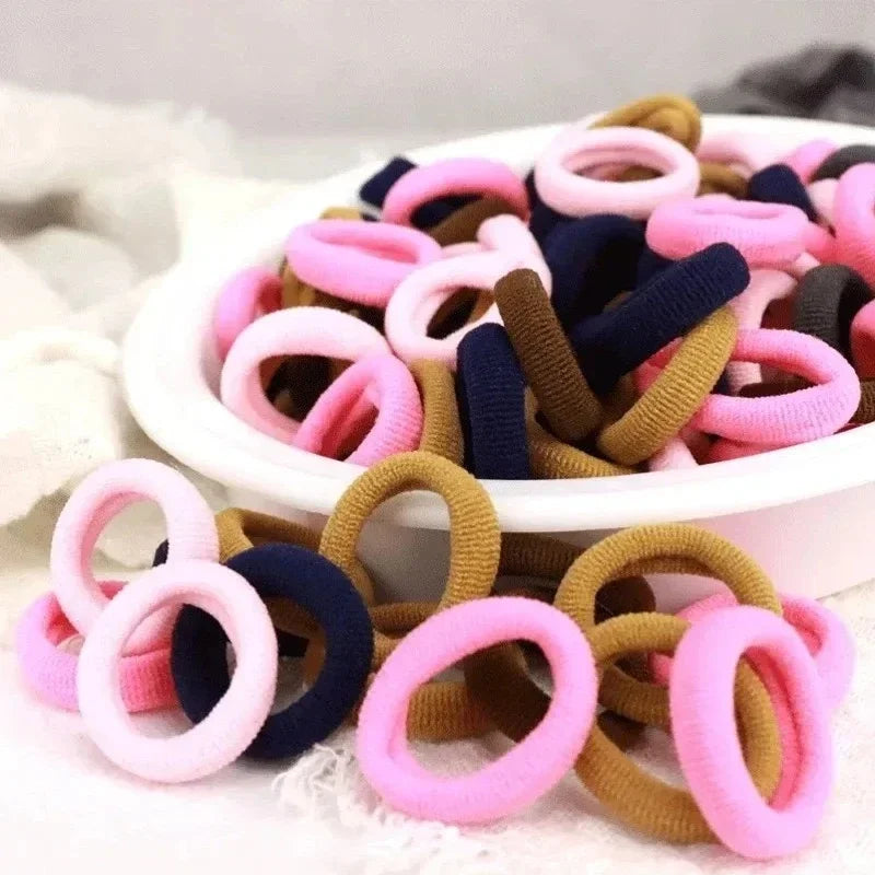 200-Pack Colorful Nylon Elastic Hair Bands & Ponytail Ties