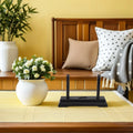 Black Wooden Japanese Folding Fan Holder Fan Display Stand Decorative Desktop Organizer for Home Office Elegant Oriental Charm