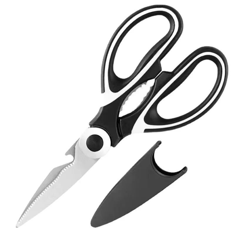 Multifunctional Stainless Steel Kitchen Scissors Gadgets Scale Zpaxo black