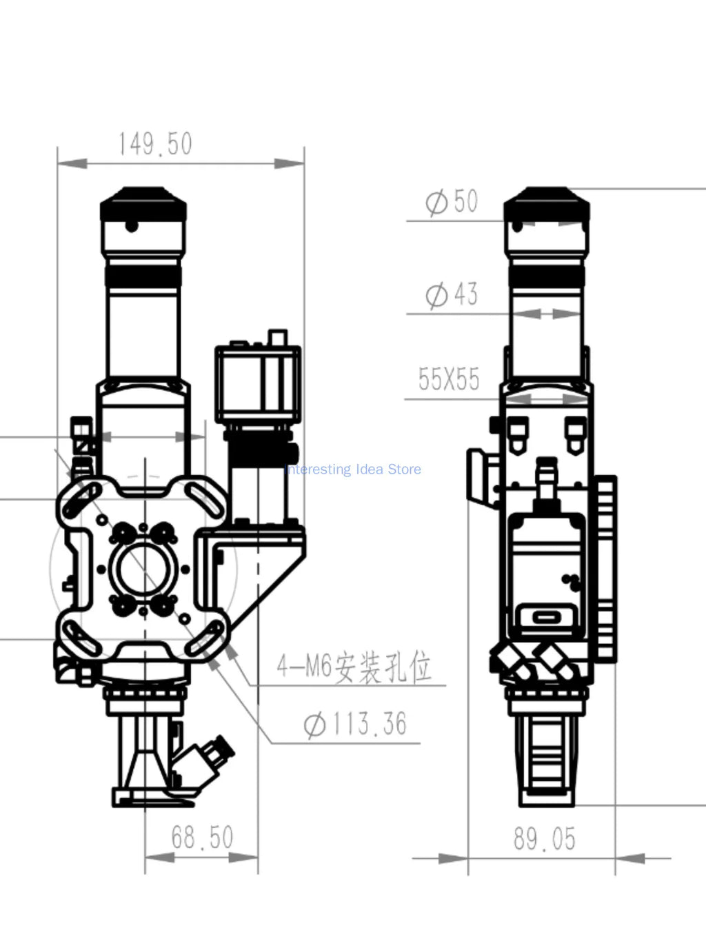 Platform Welding Laser Welding Head Fiber Swing Adjustable Welding Joint Spot Size Adjustable Zpaxo
