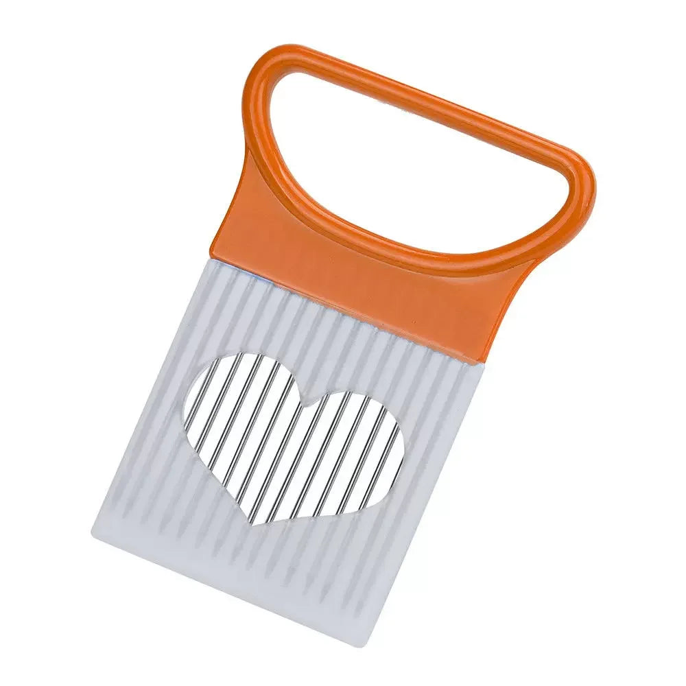Effortlessly Slice Onions with this 1pc Colorful Onion Slicer Kitchen stainless steel potato chip onion holder Zpaxo orange