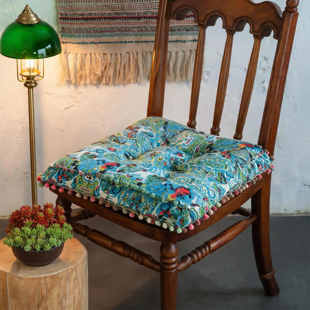 Chair Seat Cushion 16x16 Inch Non-slip Boho Pads Indoor Cushions Home