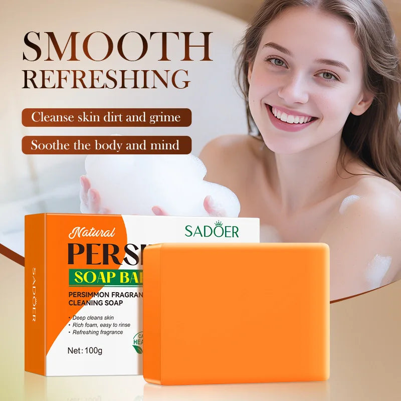 SADOER Persimmon Handmade Soap – Deep Cleanse & Moisturize Handmade Bar Soap Zpaxo