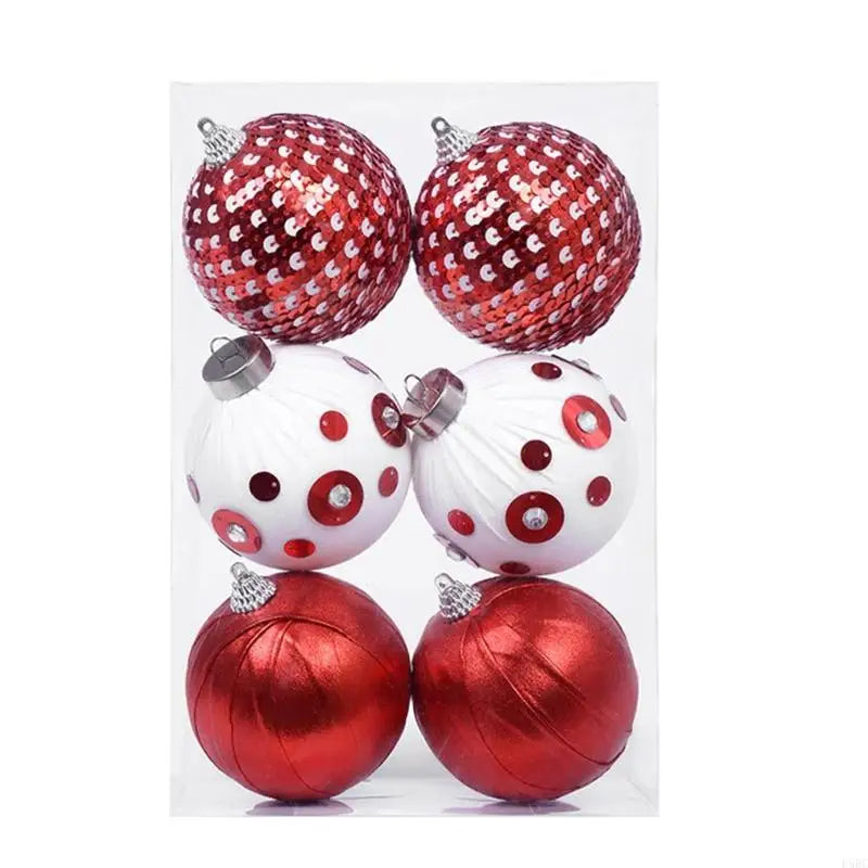 1 Box Festival Plush Sphere Decorations Colorful Dots Christmas Tree Zpaxo Red and white China Mainland