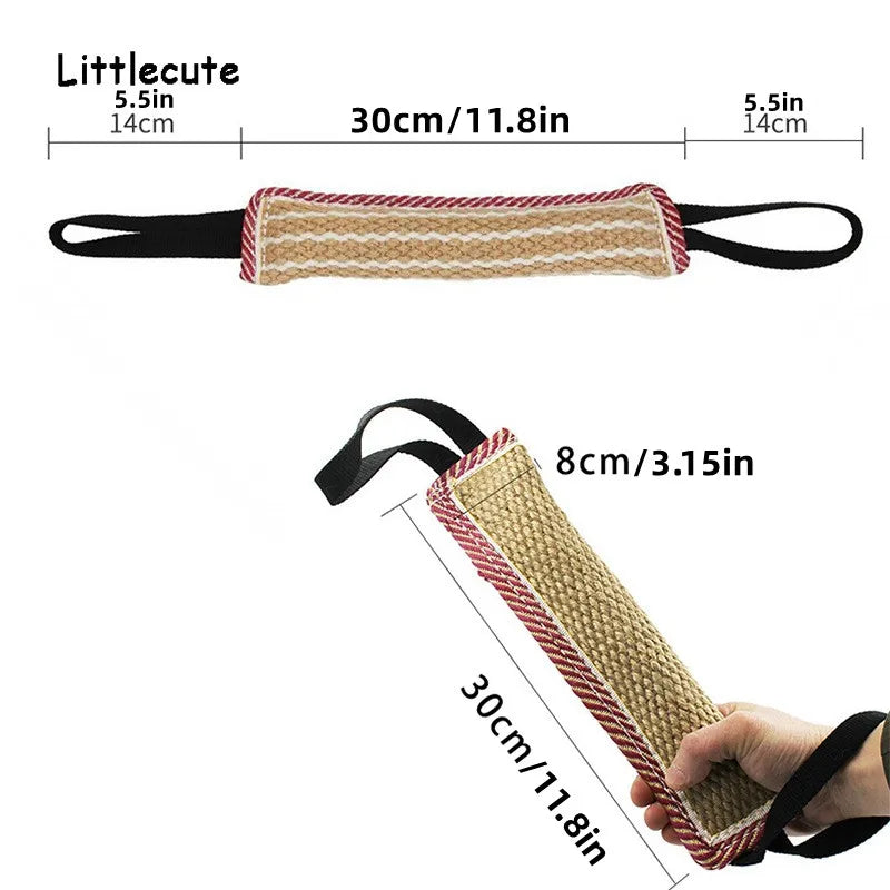 Tough Rope Chew Toy Dogs Bite Tug Durable Jute Tugger Teeth Cleaning
