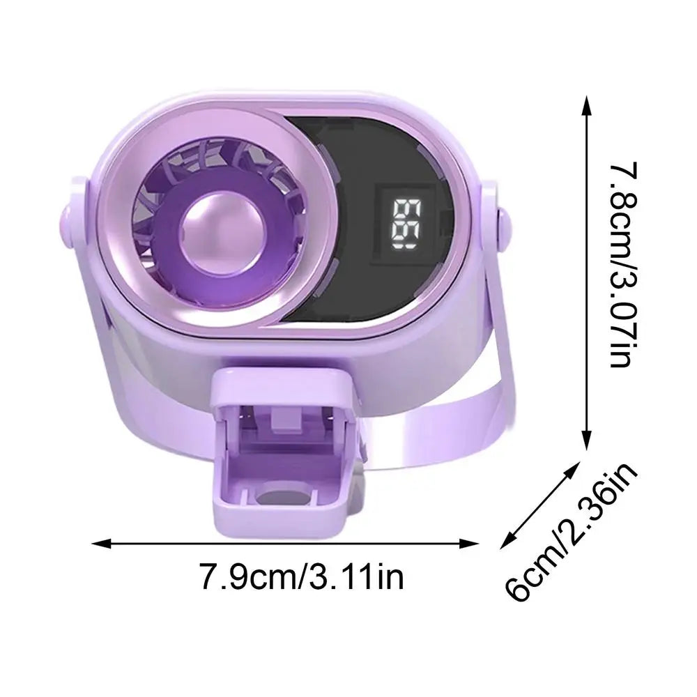 Clip Fan 4 Speeds Silent Personal Cooling Device Small Clip Fan With Light And Lanyard For Home Bedroom Stroller Cart Camping Zpaxo China Mainland purple