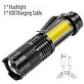 ESMARTER Mini LED Flashlight – USB Rechargeable Zoomable Torch