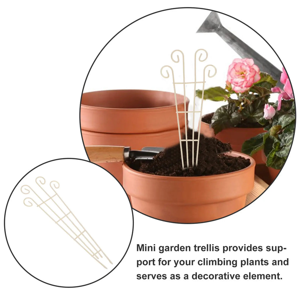 4Pcs Decorative Metal Garden Trellis Climbing Plant Support Indoor Small Plant Rack for Vines Garden Planting Rack Zpaxo
