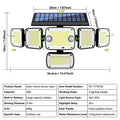 366LED Solar Security Lights Outdoor Motion Sensor Super Bright Solar Lights Waterproof Solar Wall Light 3 Modes Patio Porch Zpaxo 366LED 1pc