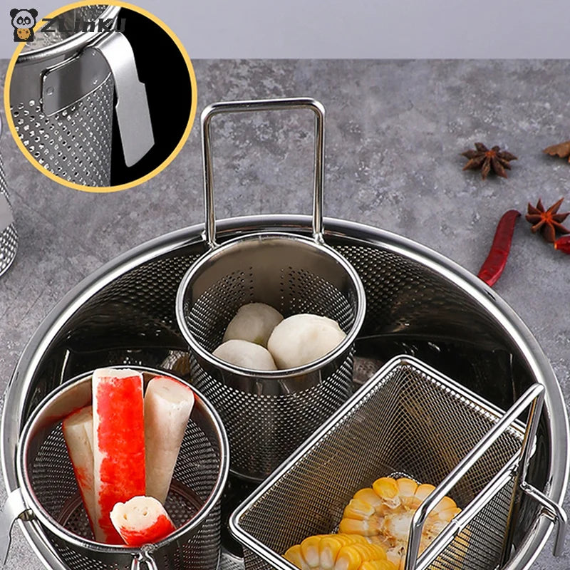 Multi-functional Stainless Steel Deep Frying Basket Kitchen Hangable Zpaxo
