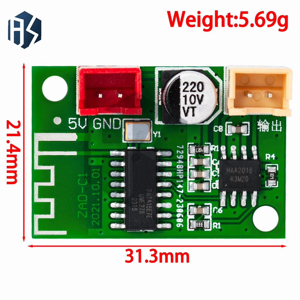 5V 5W Mono Class D Bluetooth Amplifier Module Wireless Lossless Zpaxo