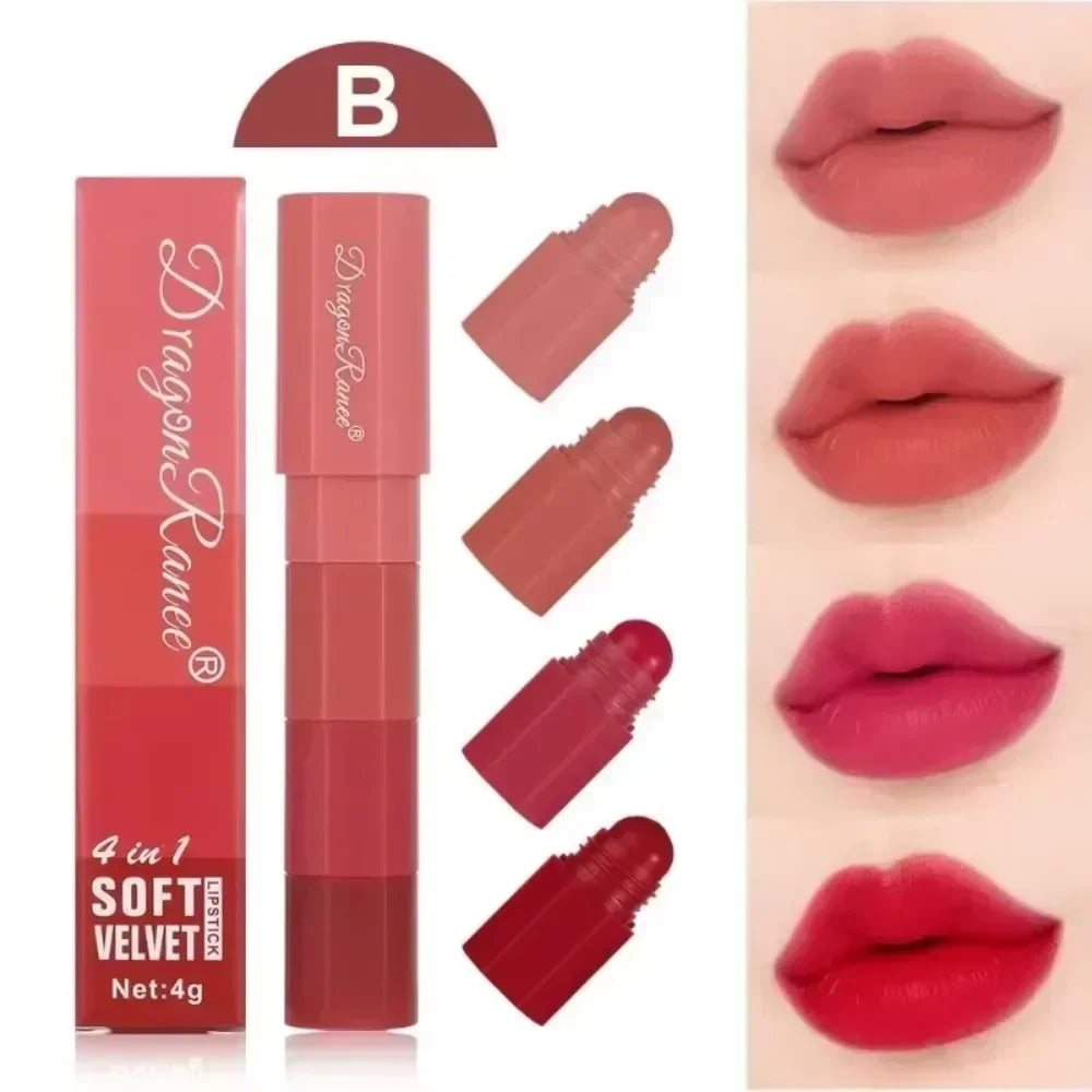 1 Cute Matte Lipstick Crayon Combo Purple Lip Tint Velvet Sexy Zpaxo 4 In 1 B