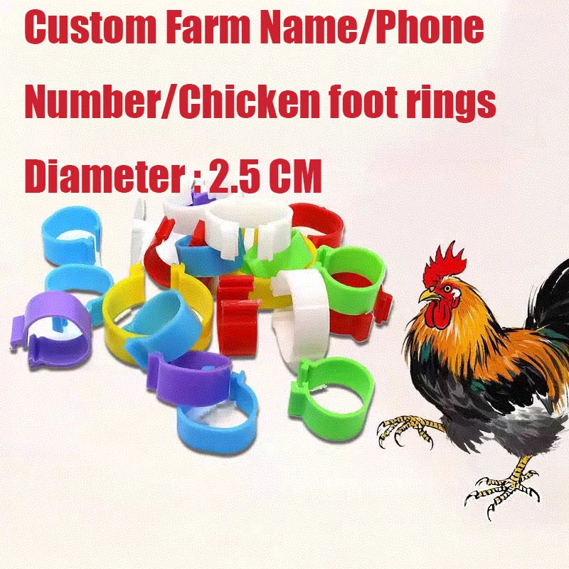 100 Customized Chicken Leg Rings Buckle-type Poultry Bands Marking
