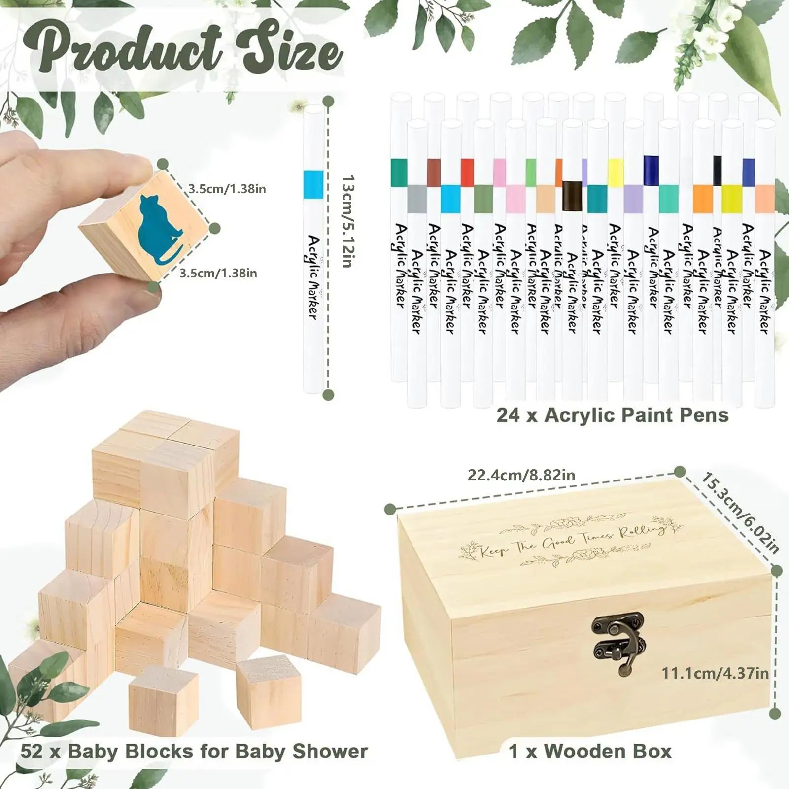Baby Shower Blocks Signs Kit 24 Markers Included Toy Decorate Blocks Baby Shower Activity For Gender Reveal Party 100-Day Zpaxo