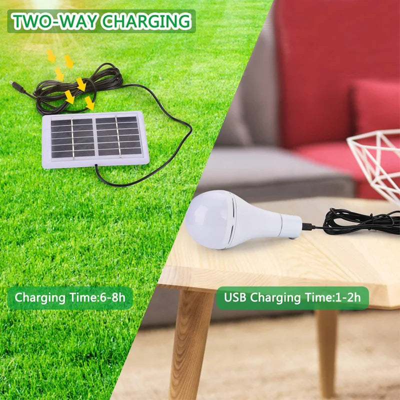 Portable Solar Lights Bulb 7W 9W 5 Work Modes Dimmable USB Zpaxo