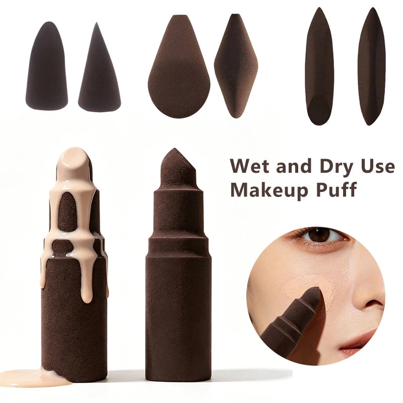 Detail Makeup Puff Wet and Dry Use Sponge for Makeup Liquid Foundation Cream Cosmetic Applicator Tools Shaped Contour Concealer Zpaxo