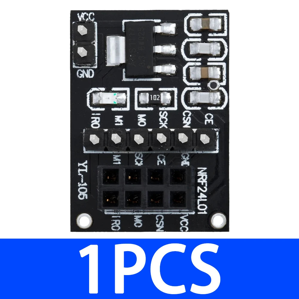8Pin NRF24L01 Socket-Type Adapter Board 1PCS - Wireless Transceiver Module Carrier | For 51 MCU Projects Zpaxo 1PC