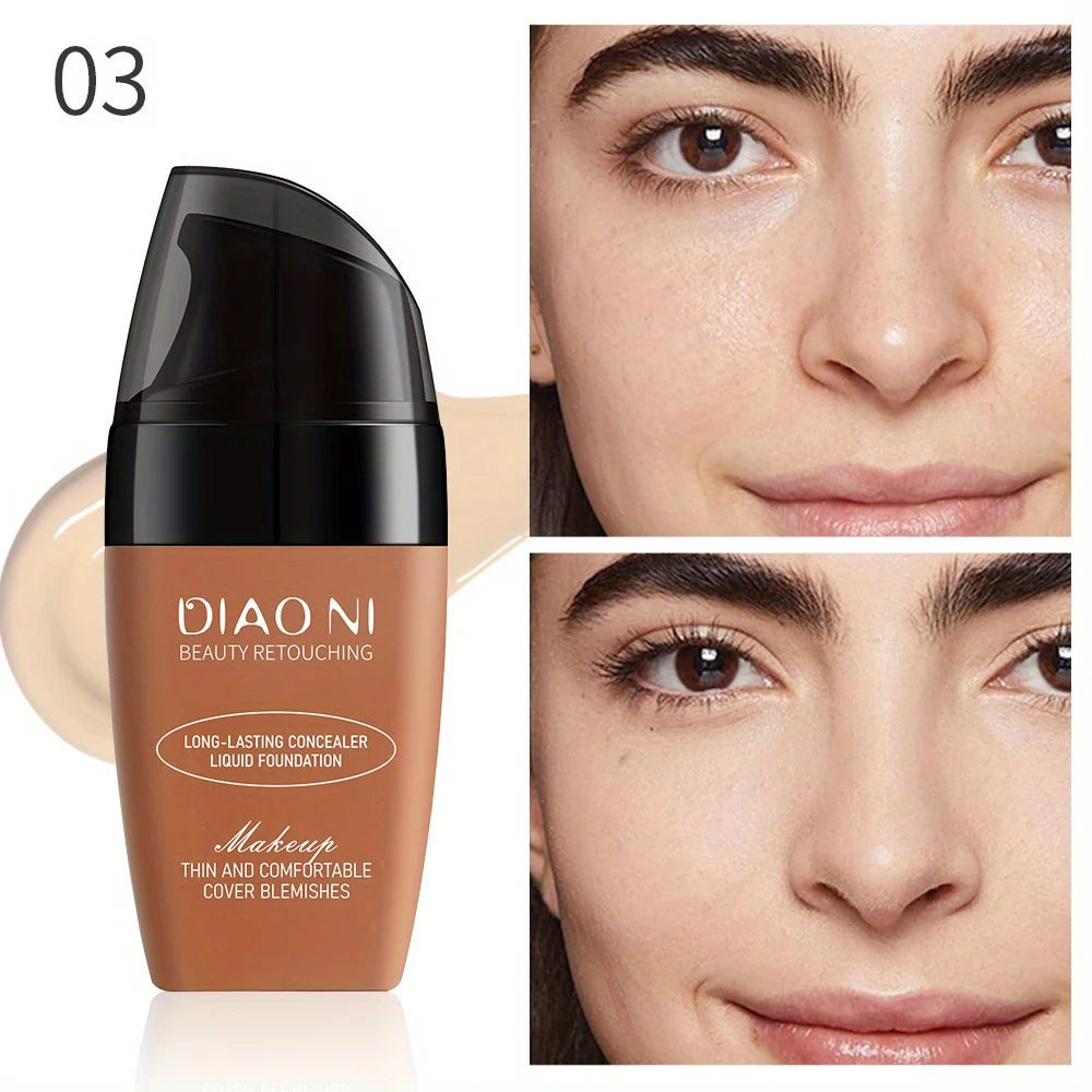 Concealer Moisturizing Oil Control Long-lasting Mix Dry Oily Skin Light Brightening Natural Submissive Liquid Foundation Zpaxo 03
