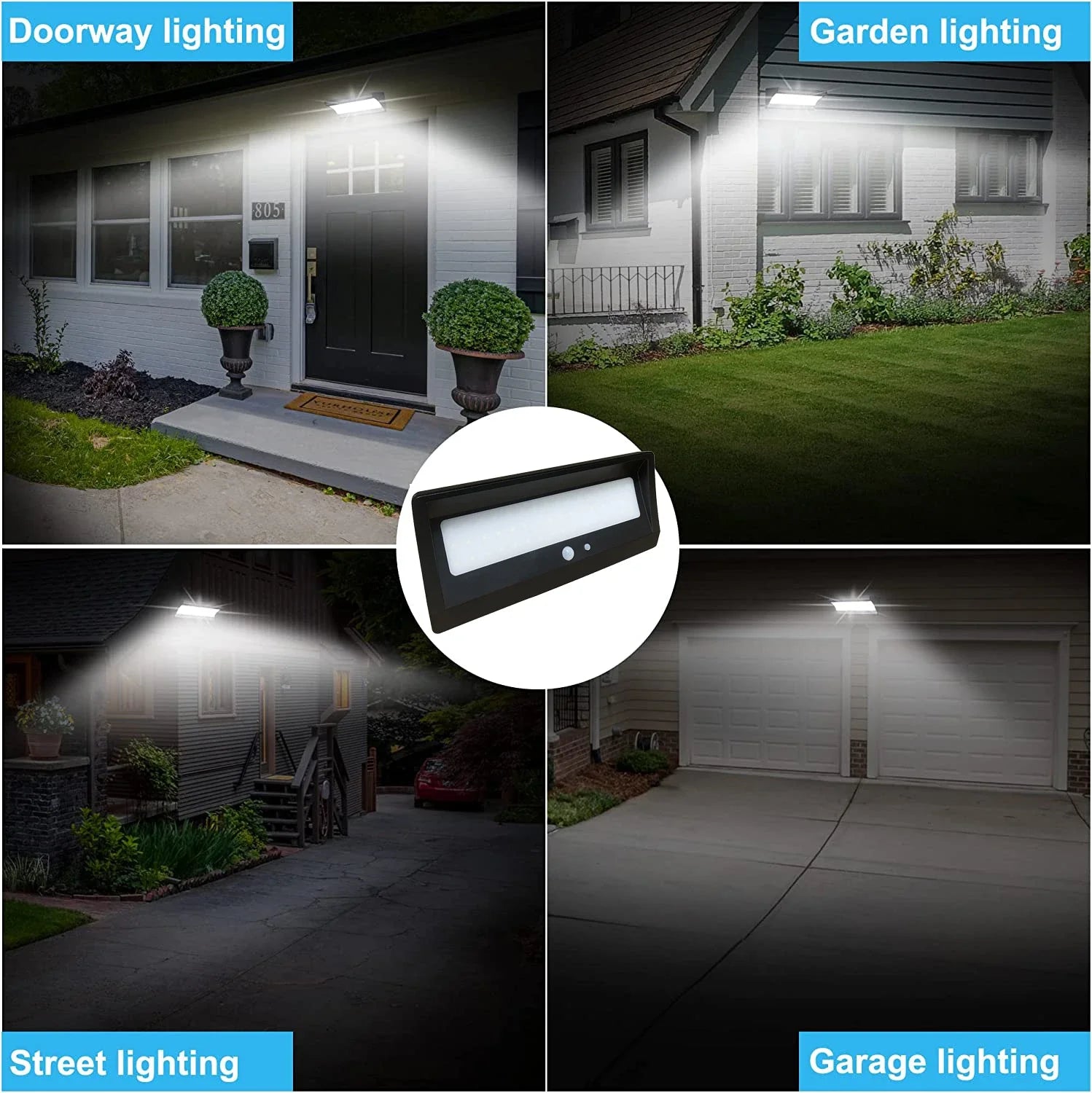 Bright Solar Wall Lights Motion Sensor Outdoor 4 Modes Light Zpaxo