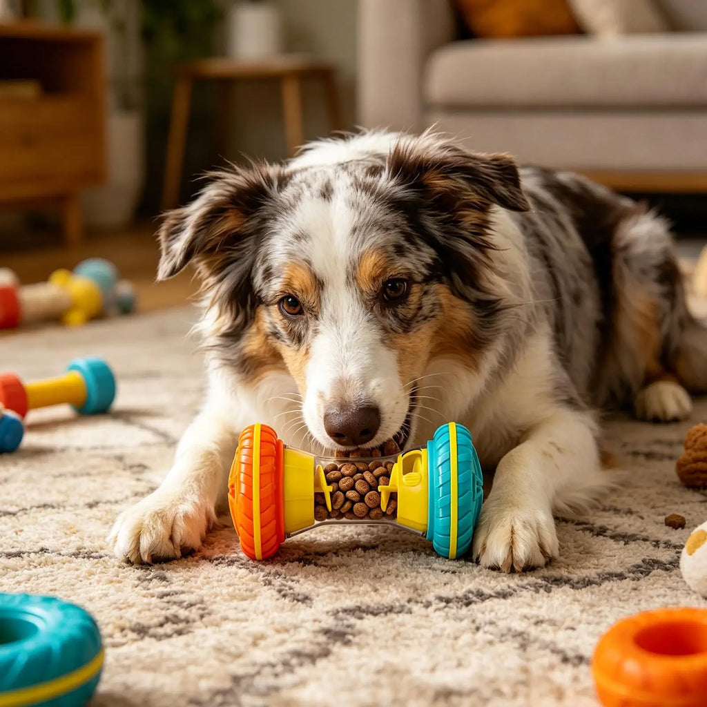 Dog Food Dispenser Toy Adjustable Slow Feeder Puzzle Game Home