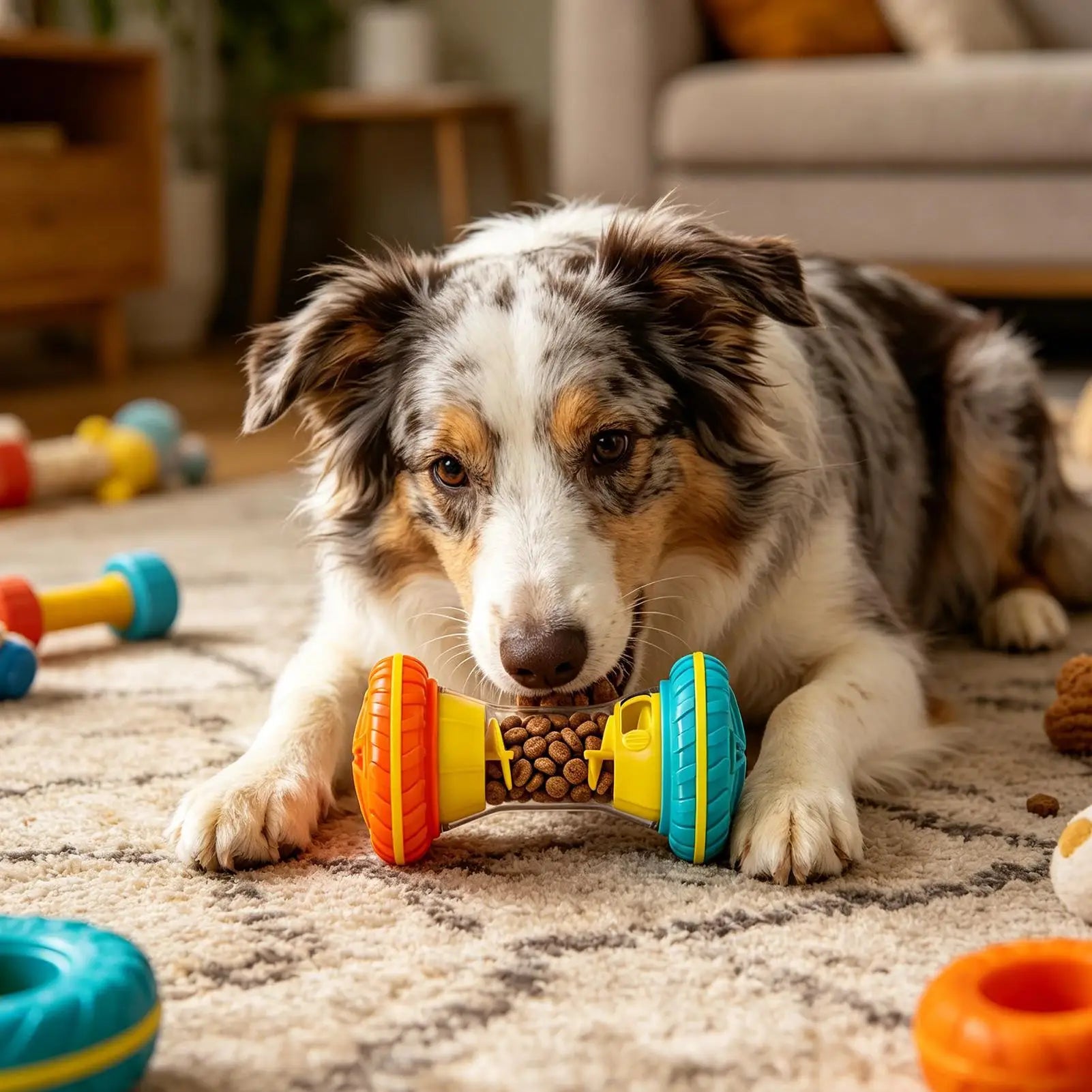 Dog Food Dispenser Toy Adjustable Slow Feeder Puzzle Game Home