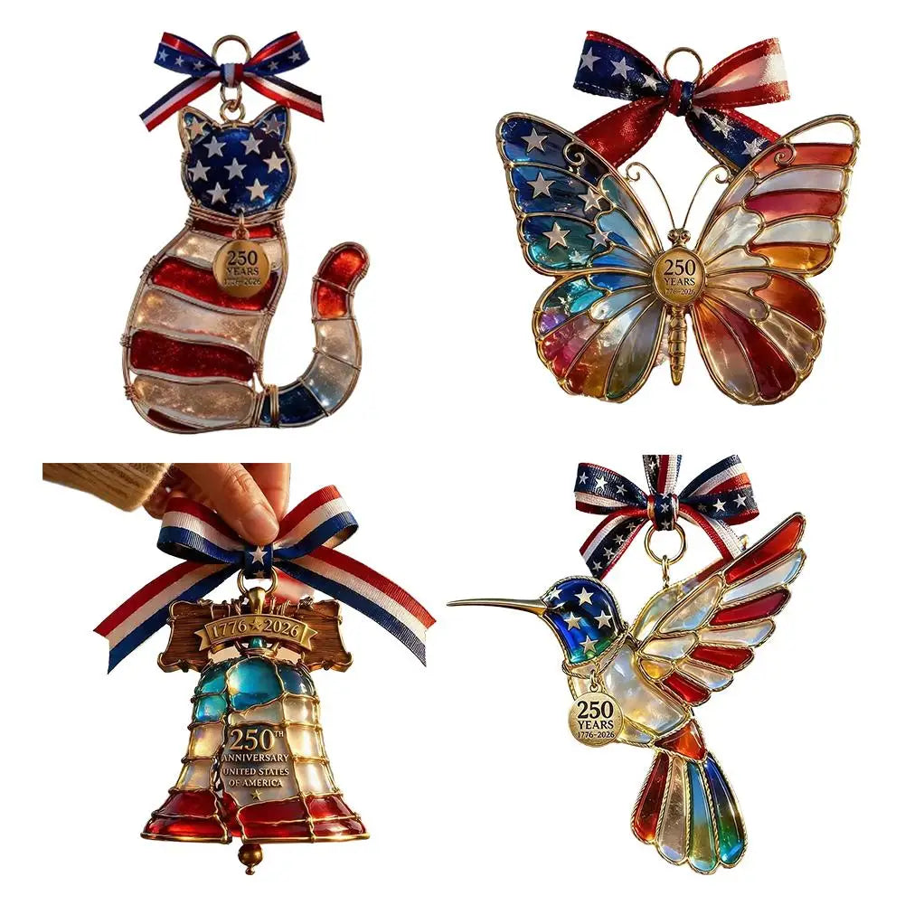 2D Patriotic Acrylic Ornaments Acrylic Window Hanging Butterfly Cat Shapes Hanging Decor For Friends & Cancer Patients Zpaxo