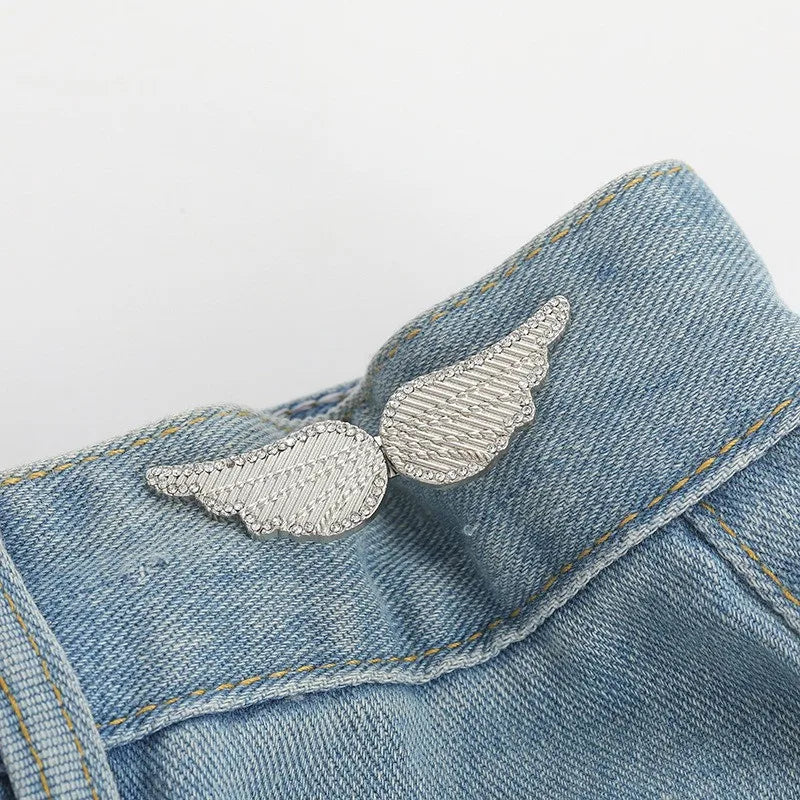 Jeans Button Adjustable Clips Pant Skirts Waist Tightener Buckle Snap Zpaxo E